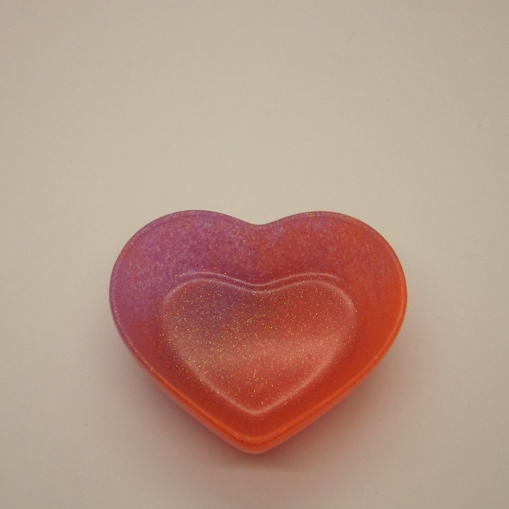 Orange & Purple Shimmer Small Heart Trinket Bowl